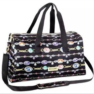 Moschino Black Travel Bags with Playful Eye Design